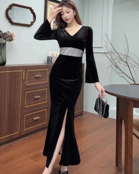 Light luxury ladies dress rhinestone long dress