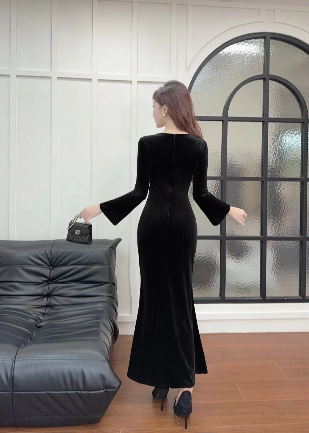 Light luxury ladies dress rhinestone long dress