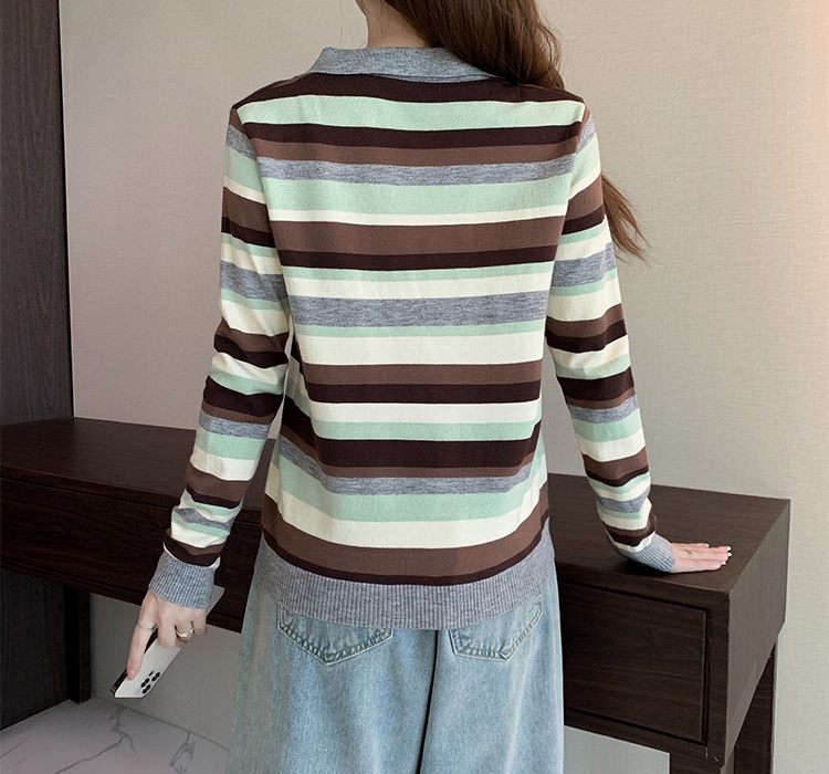 Autumn and winter lapel knitted bottoming shirt