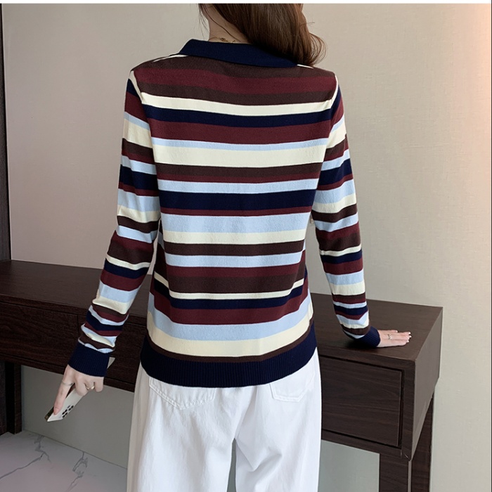 Autumn and winter lapel knitted bottoming shirt