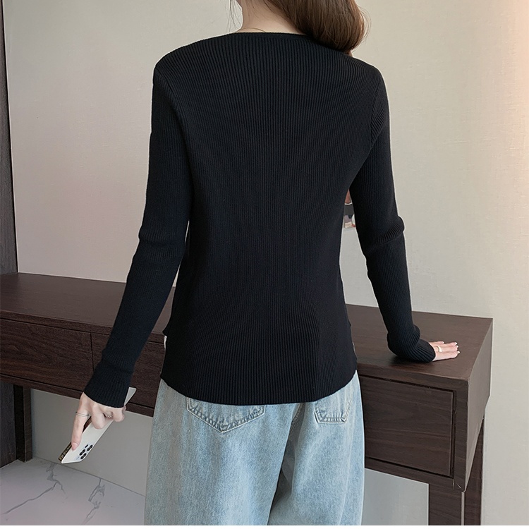 Pseudo-two V-neck autumn and winter Chinese style tops