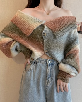 Knitted V-neck stripe wear autumn and winter sweater