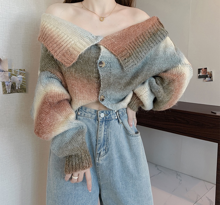 Knitted V-neck stripe wear autumn and winter sweater