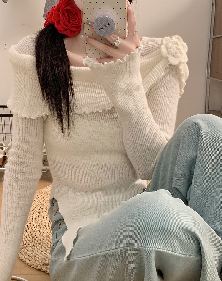 Flowers autumn and winter stereoscopic wool sweater