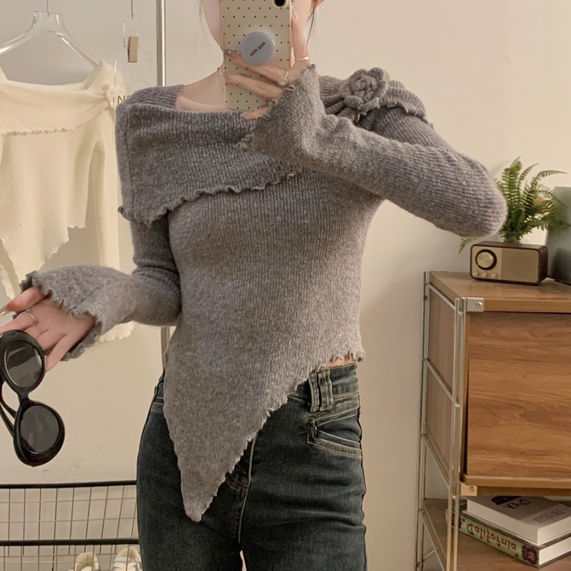 Flowers autumn and winter stereoscopic wool sweater