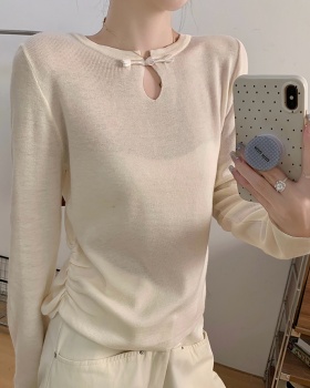 Wool hollow V-neck autumn and winter sweater