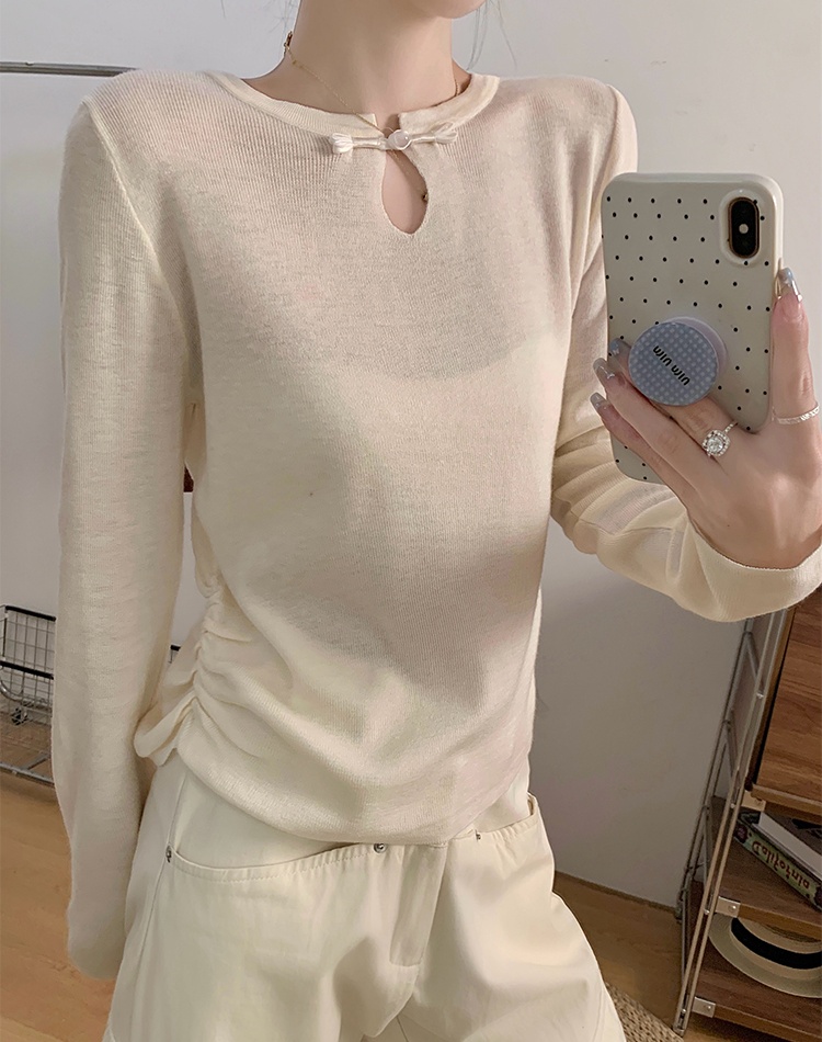 Wool hollow V-neck autumn and winter sweater