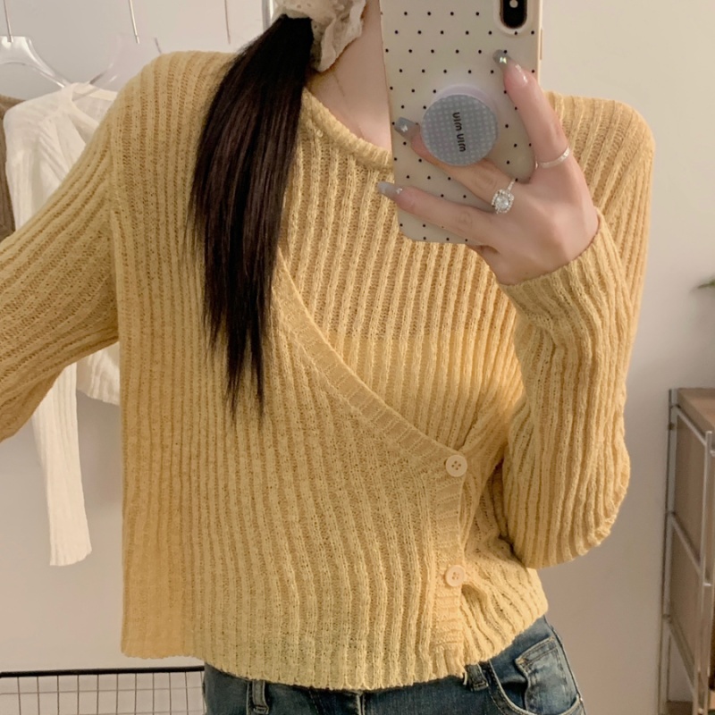 Autumn and winter niche strapless knitted sweater