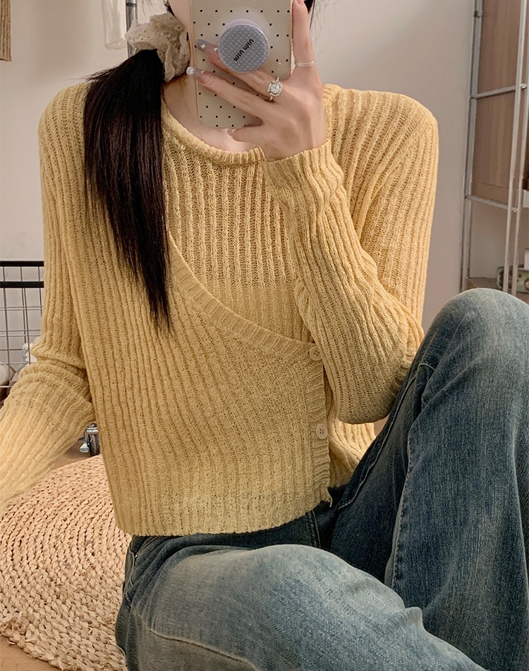 Autumn and winter niche strapless knitted sweater