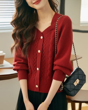 Retro colors sweater knitted niche tops for women