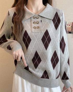 Autumn and winter diamond sweater for women