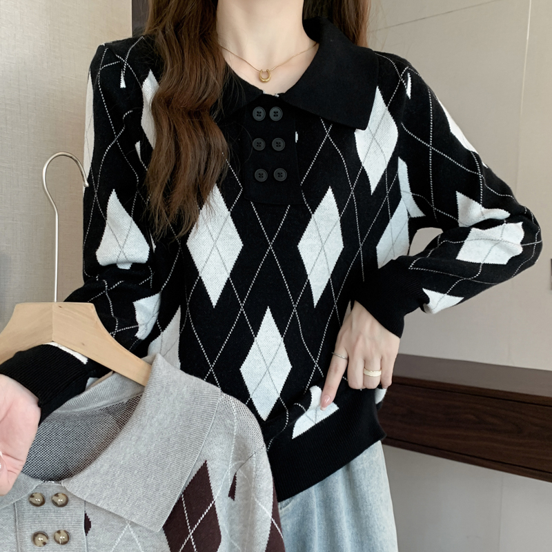 Autumn and winter diamond sweater for women