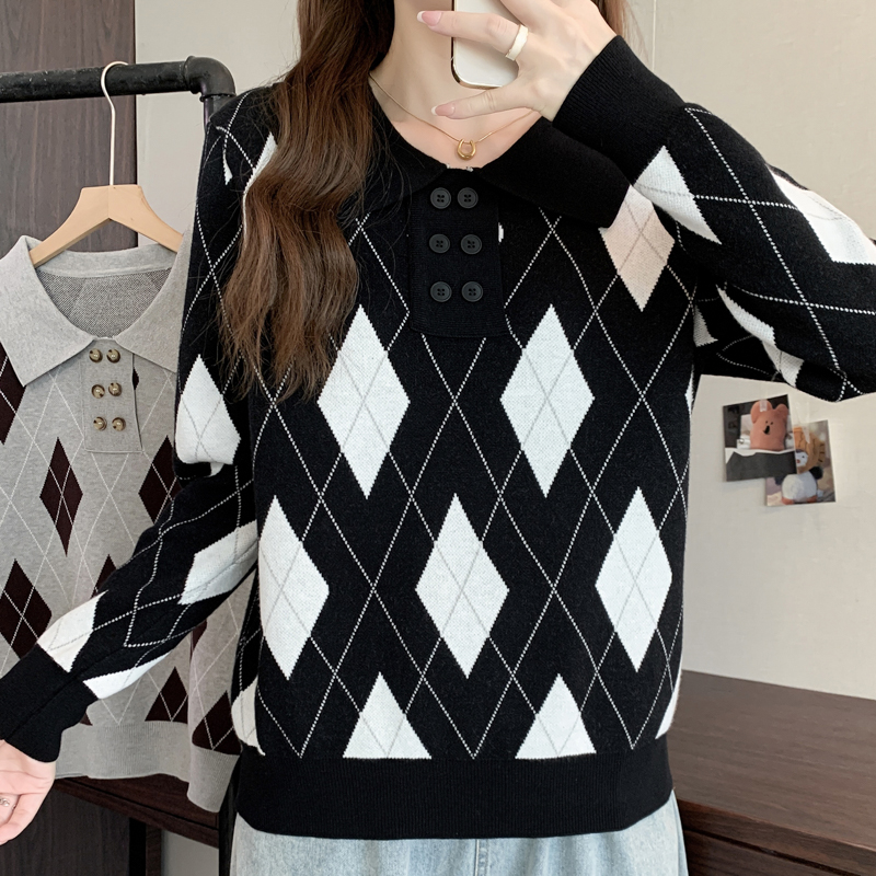 Autumn and winter diamond sweater for women