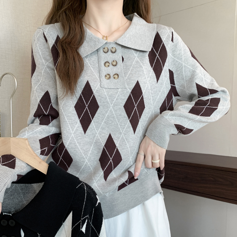 Autumn and winter diamond sweater for women