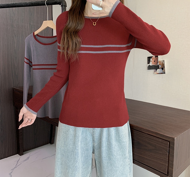 Round neck hollow autumn and winter sweater for women