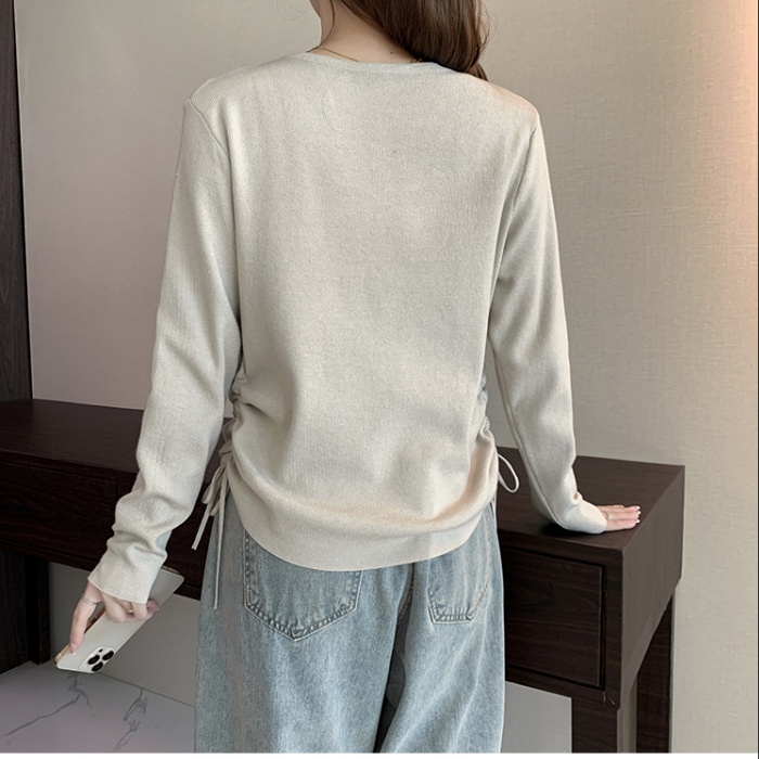 Pseudo-two mixed colors sweater autumn and winter tops for women