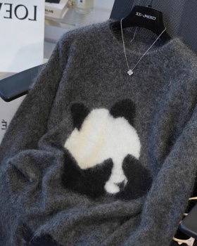 Lazy panda sweater cartoon bottoming tops