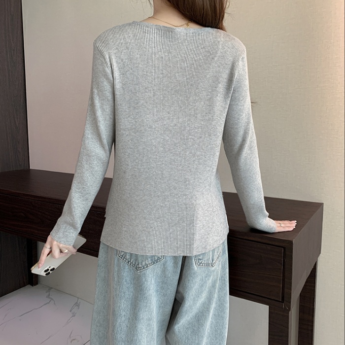 Autumn and winter long sleeve sweater V-neck tops