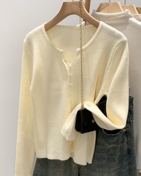 Niche long sleeve sweater pearl decoration Korean style tops