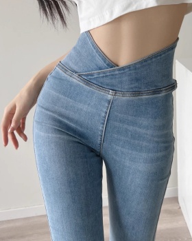 American style full elasticity jeans not zip pants