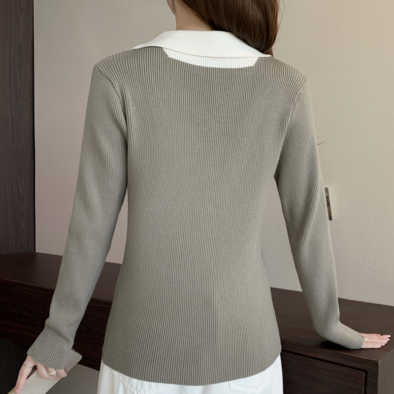 Splice knitted cardigan autumn and winter tops