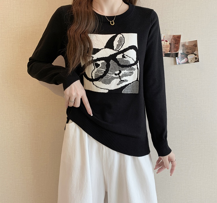 Korean style autumn and winter tops jacquard knitted sweater