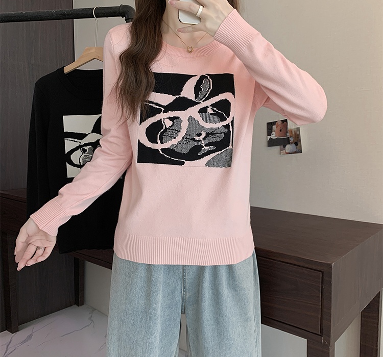 Korean style autumn and winter tops jacquard knitted sweater