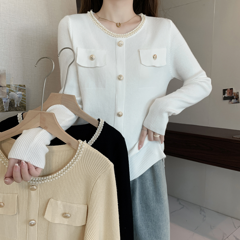 Autumn and winter knitted long sleeve chanelstyle sweater