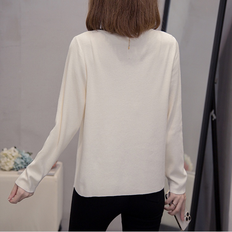 Loose Cover belly fat sweater V-neck knitted bow tops