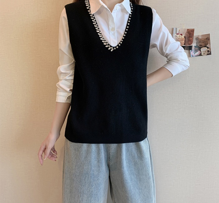 Autumn and winter V-neck waistcoat knitted Casual vest