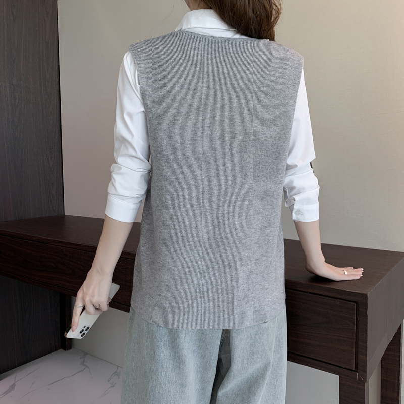 Autumn and winter V-neck waistcoat knitted Casual vest