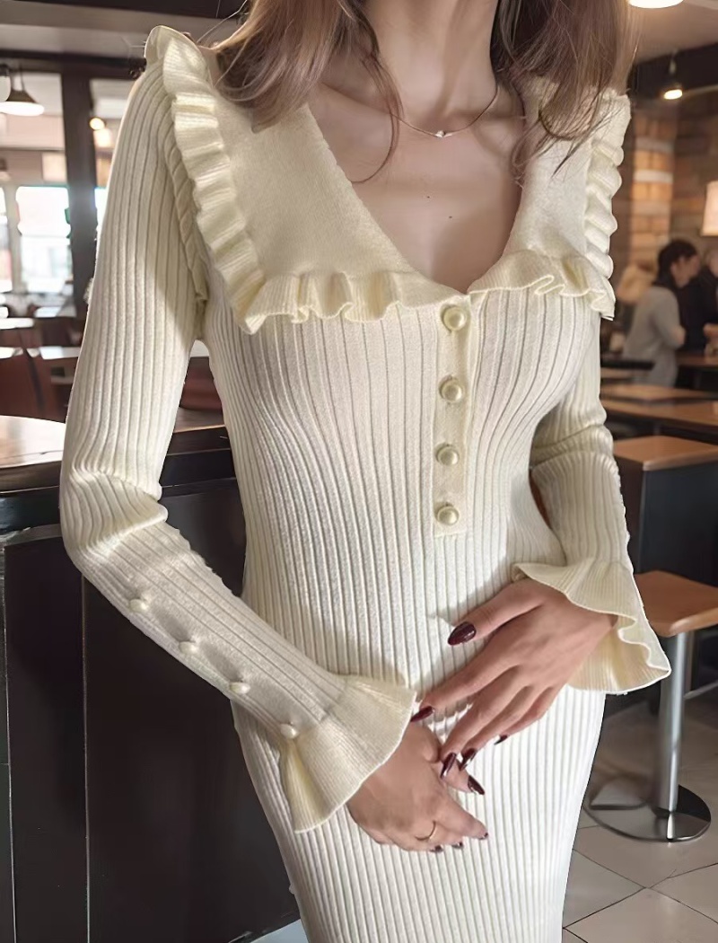 European style dress France style sweater dress