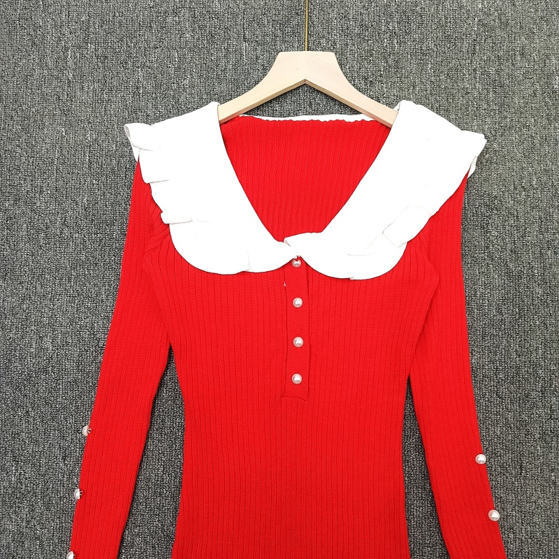 European style dress France style sweater dress