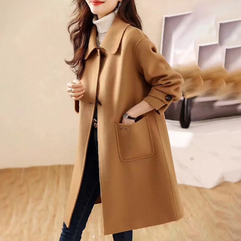 Western style two-sided woolen coat grace overcoat