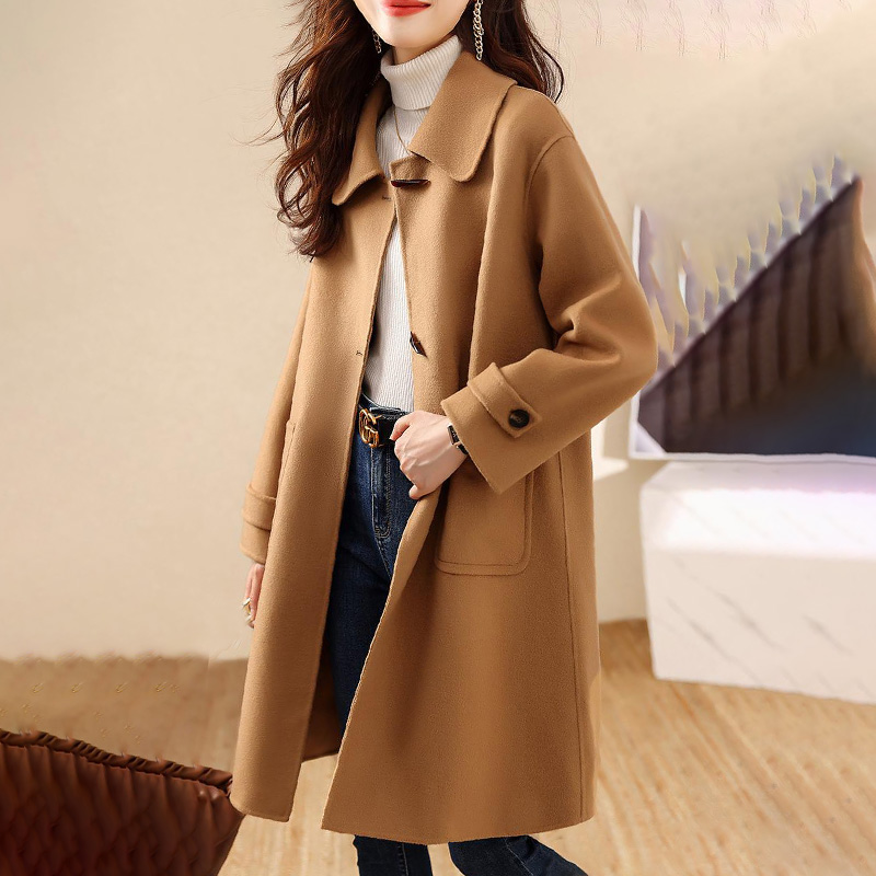 Western style two-sided woolen coat grace overcoat