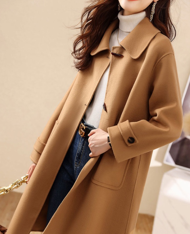 Western style two-sided woolen coat grace overcoat