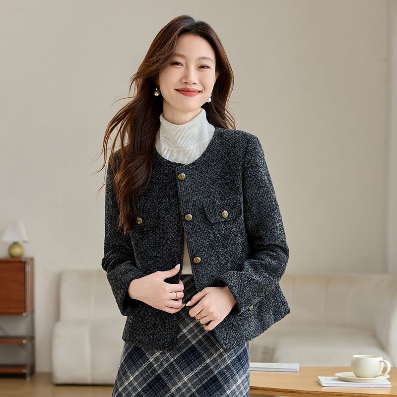 Autumn chanelstyle tops niche coat for women