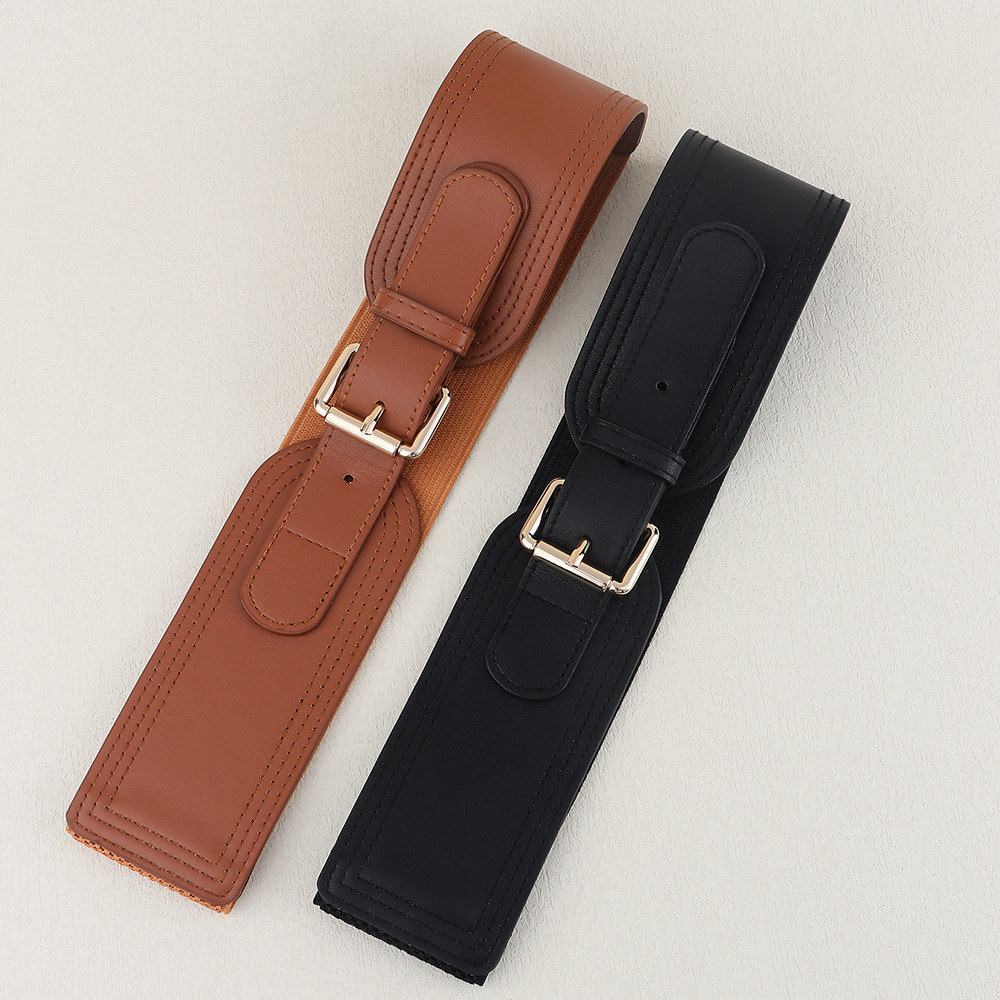 High elastic fashion black all-match elastic waist belt