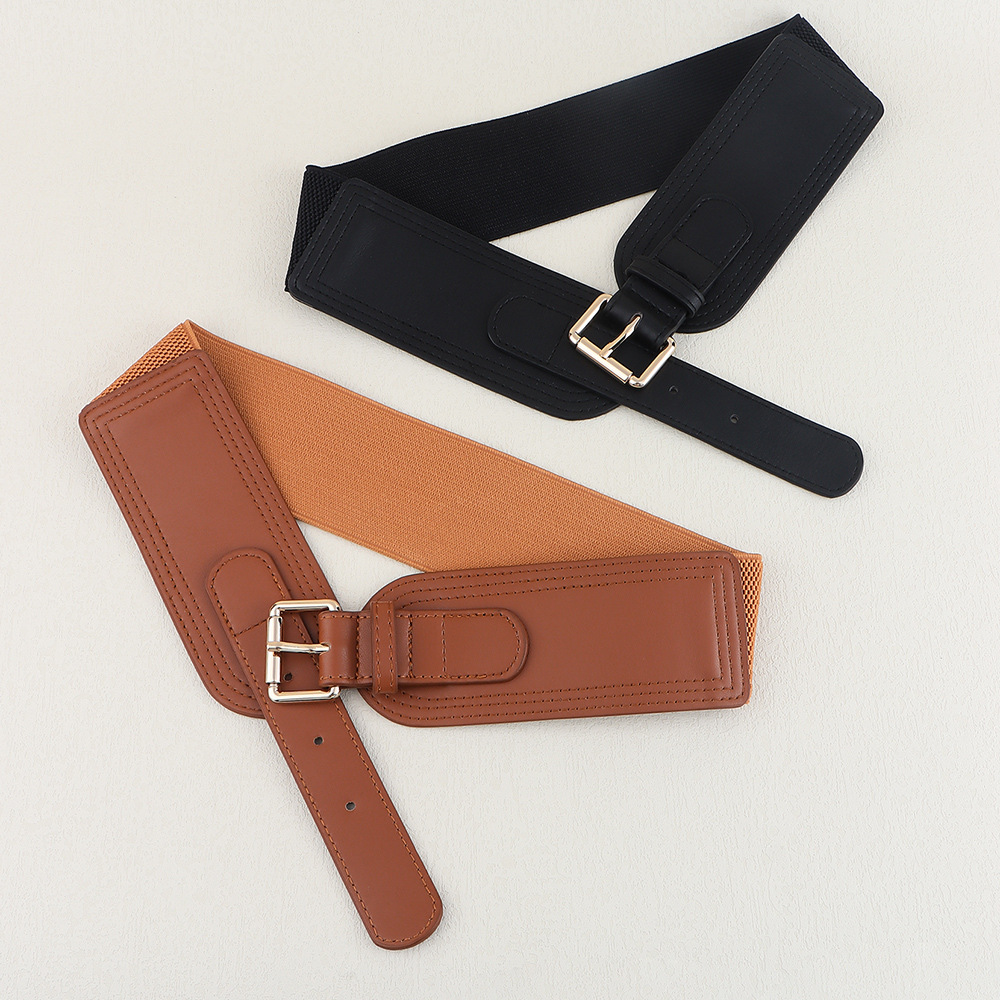 High elastic fashion black all-match elastic waist belt