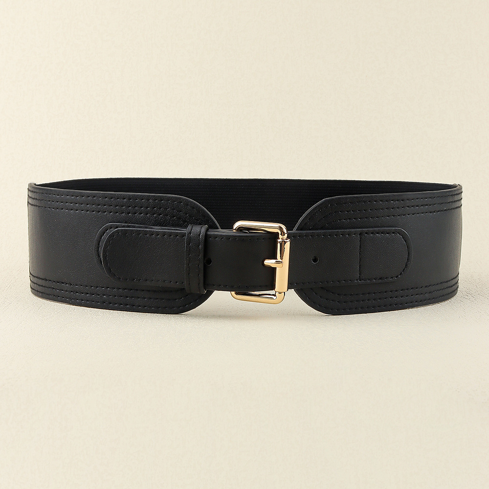 High elastic fashion black all-match elastic waist belt