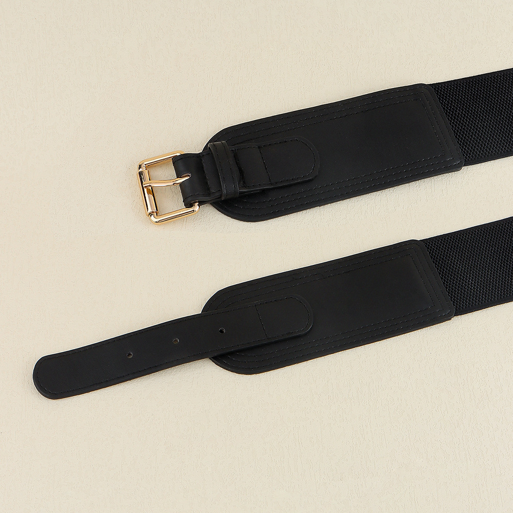 High elastic fashion black all-match elastic waist belt