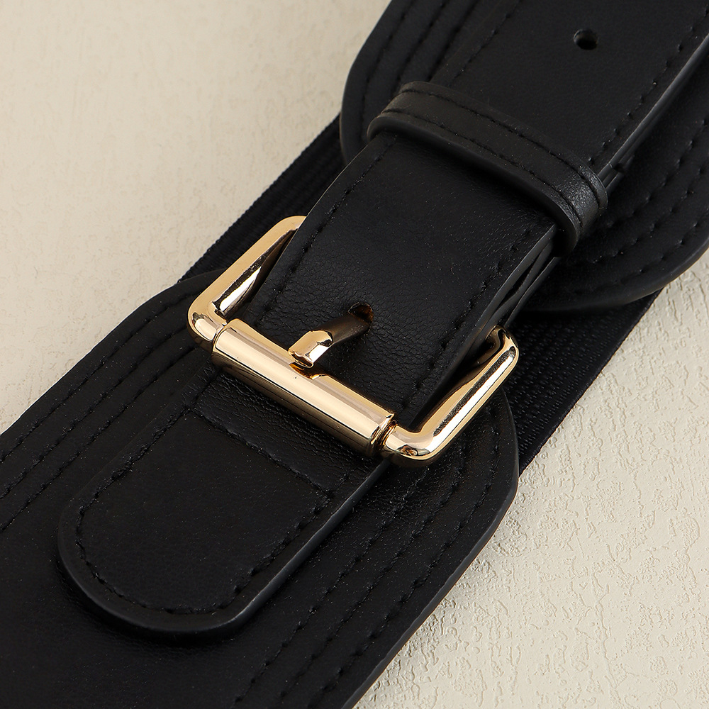 High elastic fashion black all-match elastic waist belt