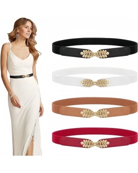 All-match leaves belt leave dress for women