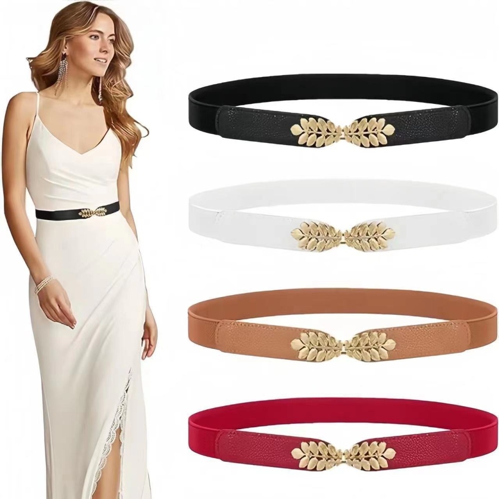 All-match leaves belt leave dress for women