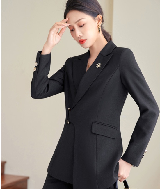 Niche temperament casual pants overalls coat a set for women