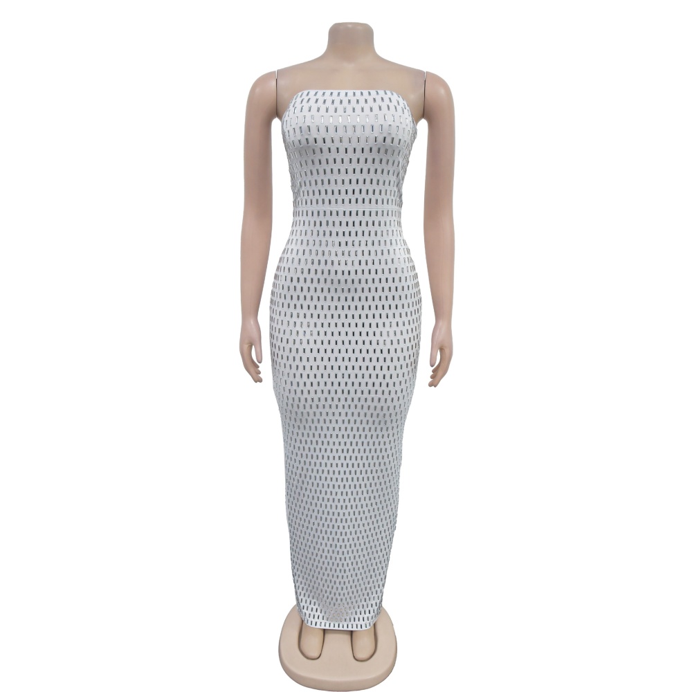 European style fashion pure rhinestone sleeveless dress