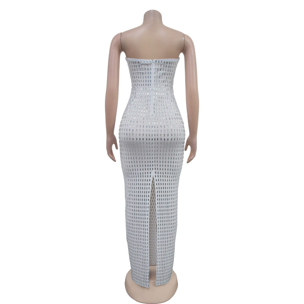 European style fashion pure rhinestone sleeveless dress