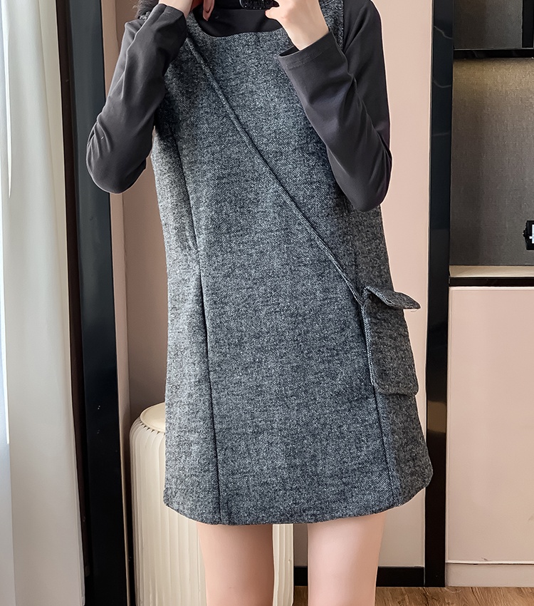 Chanelstyle long sleeve vest fashion dress 2pcs set