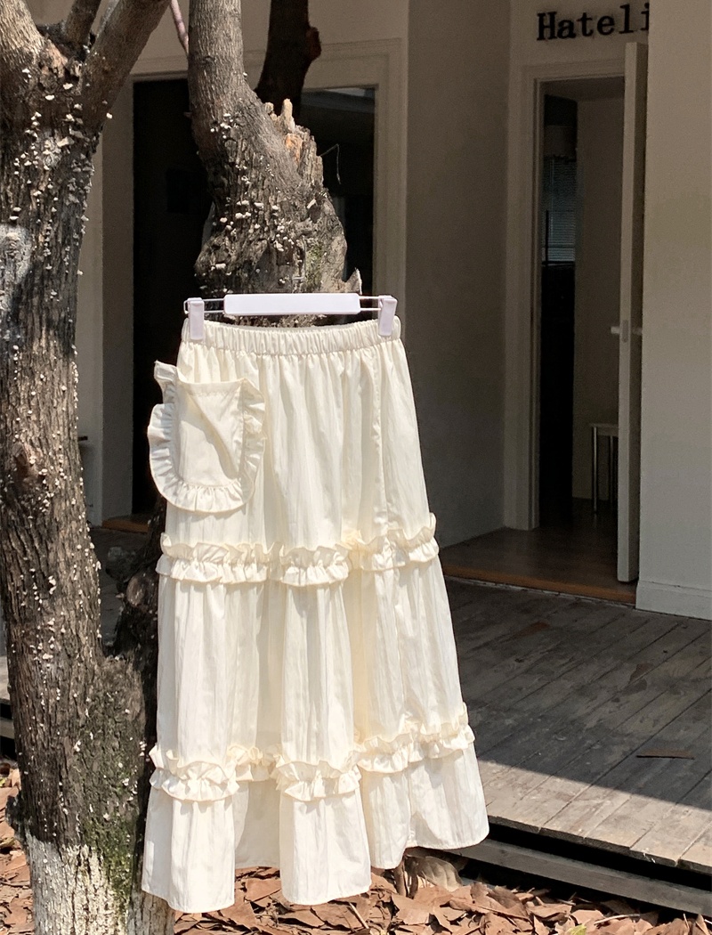 A-line high waist long skirt cake slim skirt