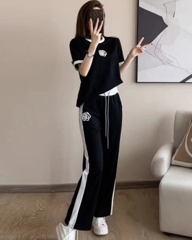 Knitted wide leg pants sweater 2pcs set for women